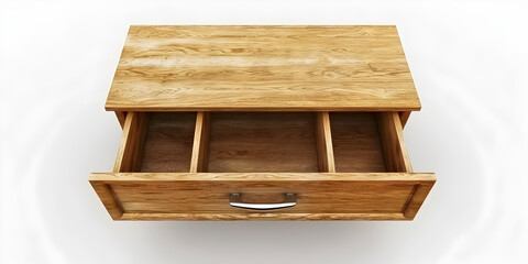 wood drawer closeup isolated on the white background.
