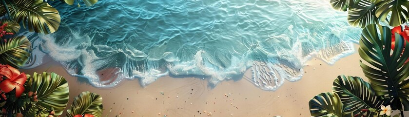Create a photorealistic beach scene