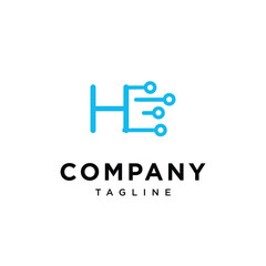 Letter H circuit Electric logo icon vector template.eps