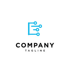 Letter I circuit Electric logo icon vector template.eps