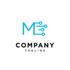 Letter M circuit Electric logo icon vector template.eps