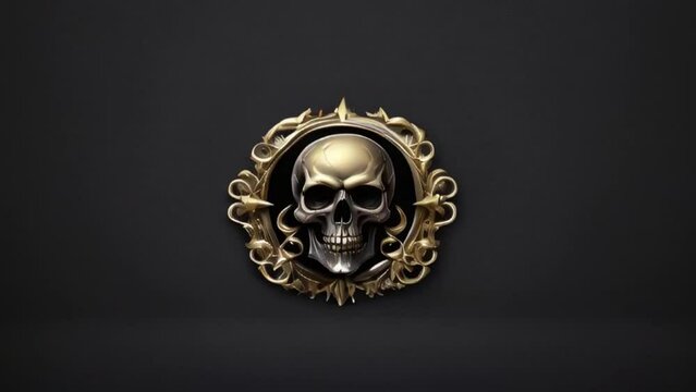 skull gold emblem gothic style
