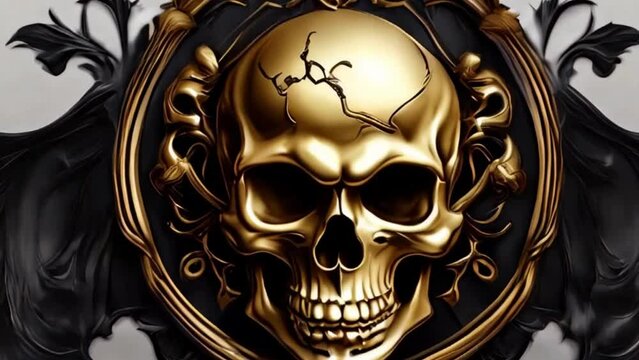 skull gold emblem gothic style