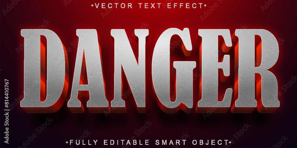 Poster red dark danger vector fully editable smart object text effect