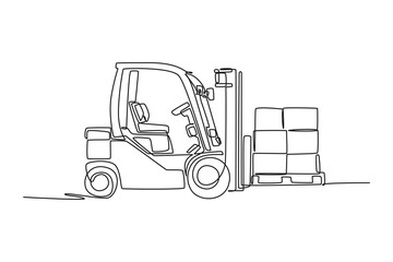 Cargo Concept. Single line draw design vector graphic illustration.