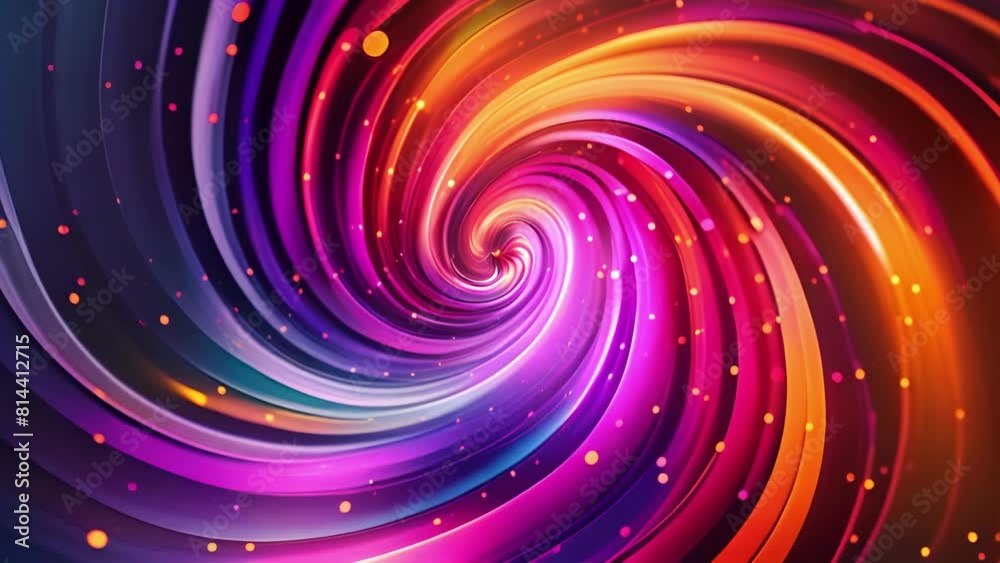 Wall mural vibrant colorful abstract swirl with sparkling particles