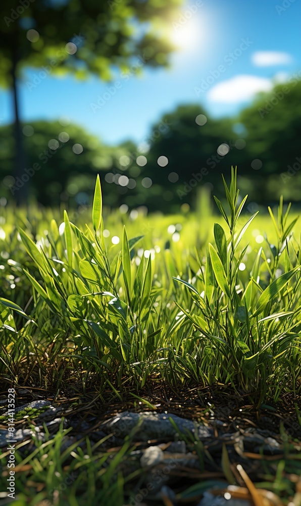 Canvas Prints Beautiful lawn with bright green grass outdoors 