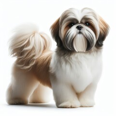Image of an isolated Shih Tzu against a pure white background, ideal for presentations