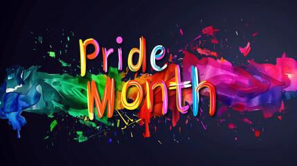 LGBTQ+ Pride month colorful background with written Pride month dedicated to celebration and commemoration of lesbian, gay, bisexual, and transgender ( LGBT ) pride
