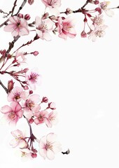 Elegant Cherry Blossom Wedding Invitation Template Generative AI