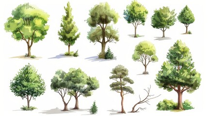 Street Trees of Various Sizes for Urban Landscapes Generative AI