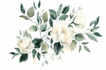 Delicate Floral Bouquet for Wedding Stationery Generative AI