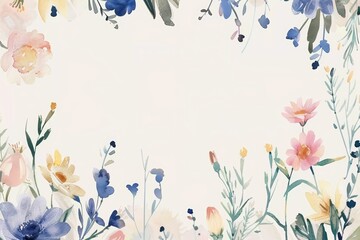 Whimsical Wildflower Illustration for Dreamy Decor Generative AI