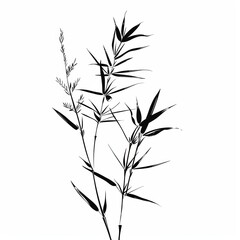 Obraz premium Botanical Illustration of Bamboo for Modern Decor Inspiration Generative AI