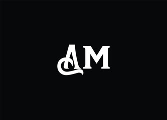 AM creative initial logo design and monogram logo