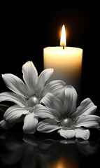 candles and flowers