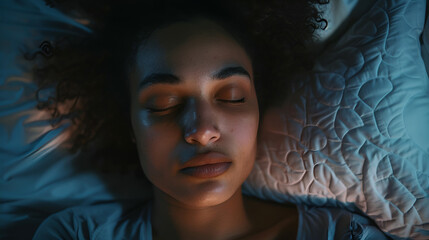 ai generated woman and insomnia sleep suffering with young race to trying mixed