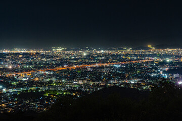 油山片江展望台から見る福岡市の夜景