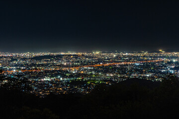 油山片江展望台から見る福岡市の夜景