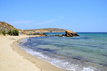 seascape at beach - Paralia Kokkinovrachos (Red Rock Beach), Lemnos, Greece, Aegean sea