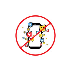 social media detox sign on white background	