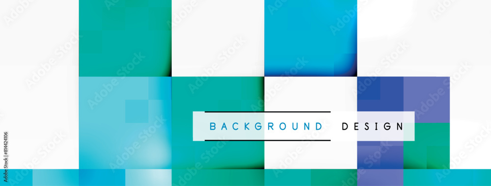Aufkleber a pattern of blue and white rectangles on a white background creating a symmetrical and colorful des