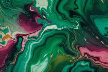 Fototapeta premium Liquid Paint Green Background Designed with Generative AI