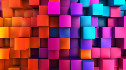 colourful 3D random shift cubes texture, abstract pattern. Wall Art Design for Home Decor, 4K Wallpaper and Background for desktop, laptop, Computer, Tablet, Mobile Cell Phone, Smartphone, Cellphone