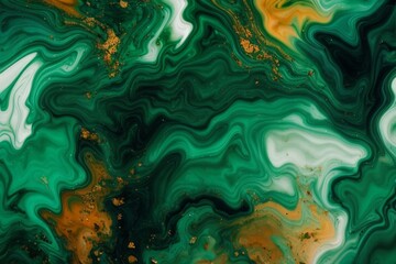 Liquid Paint Green Background Designed with Generative AI