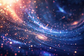 Obraz premium A spiral of colorful spheres with a planet in the center