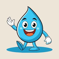  a-drop-of-water-in-the-form-of-a-joyful-mascot logo svg,