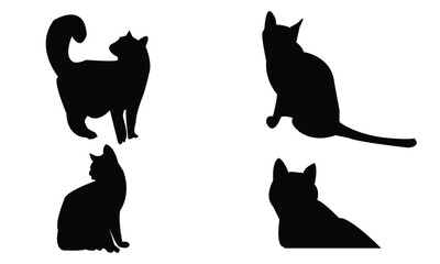 Cat Vector And Silhouette Design Collection. 