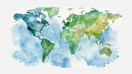 Obraz premium watercolor illustration of world map