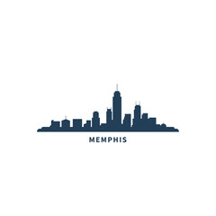 Memphis, USA, city skyline logo. Panorama vector flat US Tennessee state icon, abstract landmarks, skyscraper, horizon. Solid black shape of United States of America