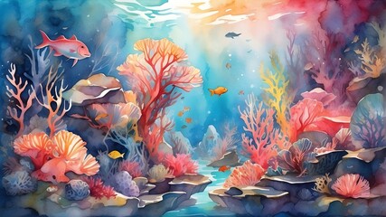 coral reef in aquarium