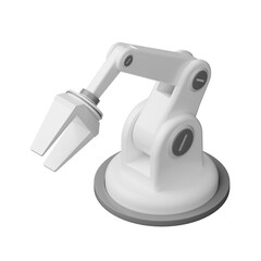 Robotic arm, 3d illustration, not AI generated, transparent background