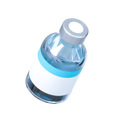 vaccine bottle, 3d illustration, not AI generated, transparent background