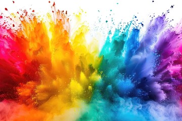 Fototapeta premium A colorful explosion of paint is shown in the image