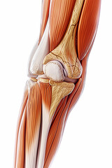 Anatomical leg, white isolated background
