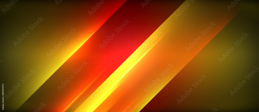 Poster a vibrant color scheme of red and yellow stripes set against a sleek black background creates a bold