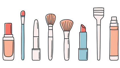 make up brushes and lipstick