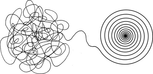 Vektor Linie Symbolik - Vom Chaos zur Struktur - Optimierung und Verbesserung - L&ouml;sung Effekt Ordnung - Brainstorming Verarbeitung