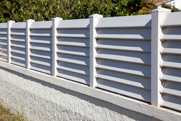wall white fence pvc plastic barrier modern house protect view access home garden