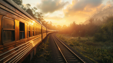 A train journey into the golden hour