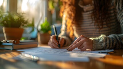 Obraz premium Mature professional reviewing statement while planning for a secure financial future