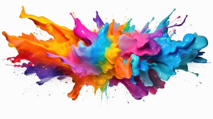 A colorful splash of paint on a white background