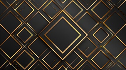 Sleek and Sophisticated Geometric Pattern with Golden Lines on a Dark Background