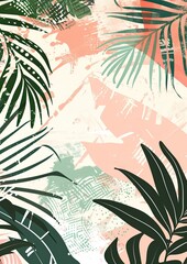Boho Nature Wall Art: Minimalistic Vector Illustration, Soft Pastel Colors, Calming Home Print