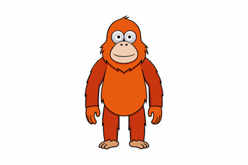 orangutan cartoon vector illustration