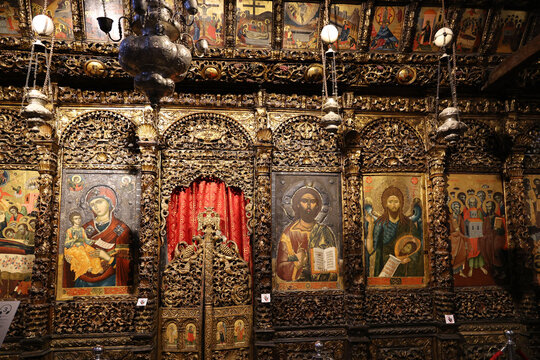The iconostasis in the Church of Our Lady of St. Mary in Berat, Albania  